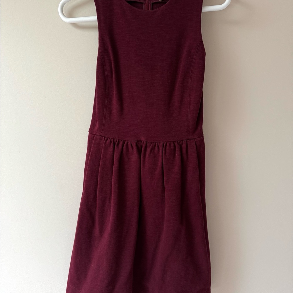 J. Crew Elegant Burgundy Dress - XXS